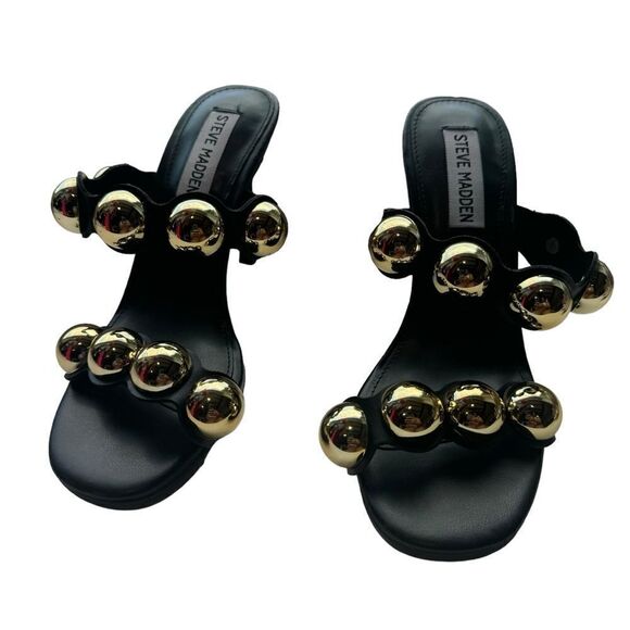 Revolve Steve Madden Jovanni Mule Heel with Gold Tone Hardware Size 5.5 - Picture 7 of 11